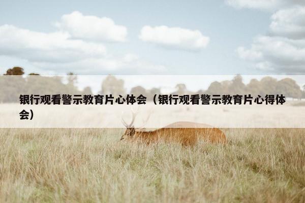 银行观看警示教育片心体会（银行观看警示教育片心得体会）