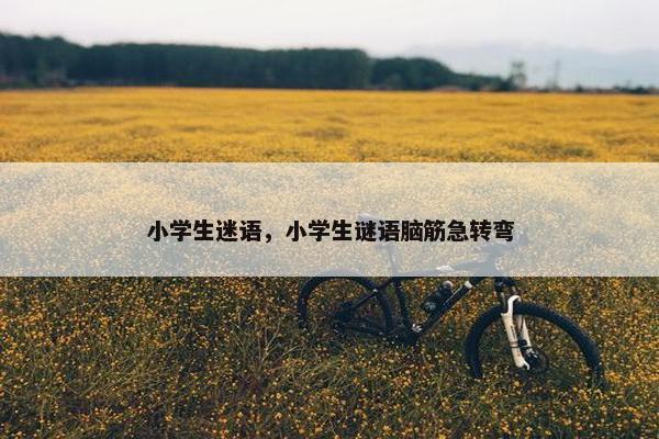 小学生迷语，小学生谜语脑筋急转弯