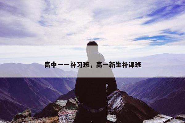 高中一一补习班，高一新生补课班