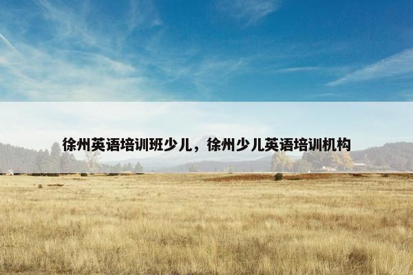 徐州英语培训班少儿，徐州少儿英语培训机构