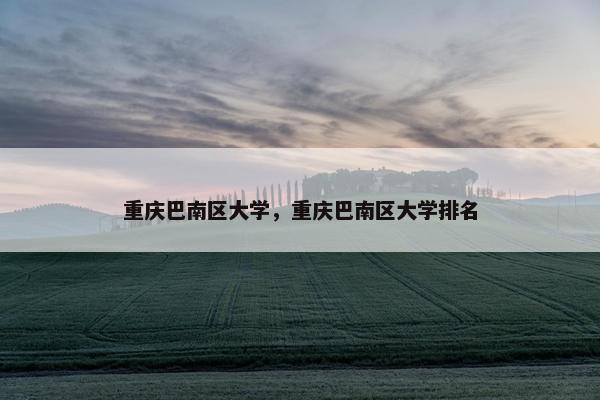 重庆巴南区大学，重庆巴南区大学排名