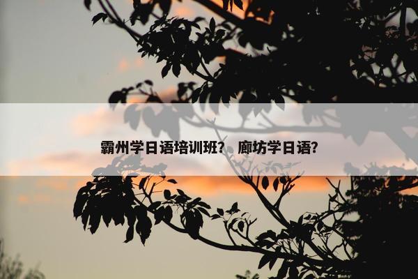 霸州学日语培训班？ 廊坊学日语？