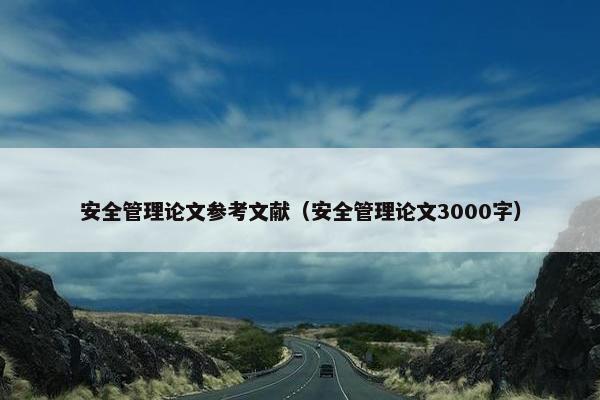 安全管理论文参考文献（安全管理论文3000字）