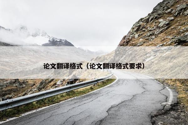 论文翻译格式（论文翻译格式要求）