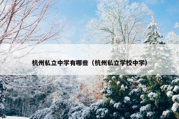 杭州私立中学有哪些（杭州私立学校中学）