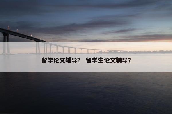 留学论文辅导？ 留学生论文辅导？