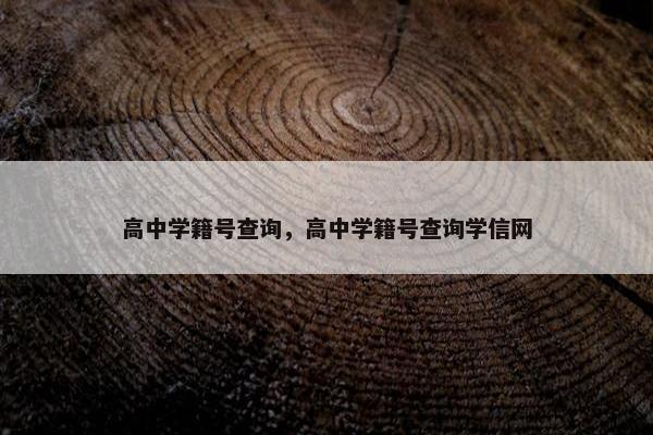 高中学籍号查询，高中学籍号查询学信网