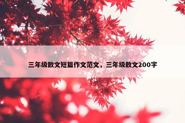 三年级散文短篇作文范文，三年级散文200字