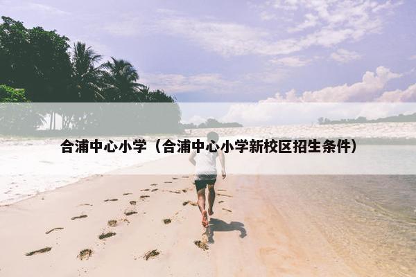 合浦中心小学（合浦中心小学新校区招生条件）