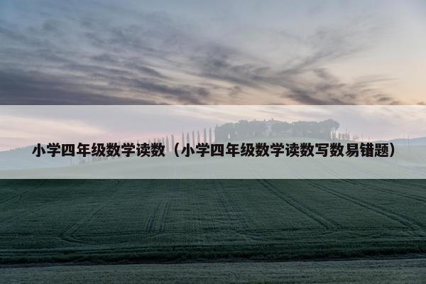 小学四年级数学读数（小学四年级数学读数写数易错题）