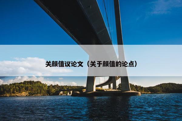 关颜值议论文（关于颜值的论点）