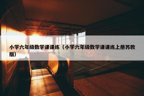 小学六年级数学课课练（小学六年级数学课课练上册苏教版）