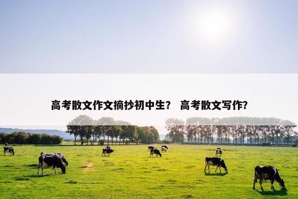 高考散文作文摘抄初中生？ 高考散文写作？