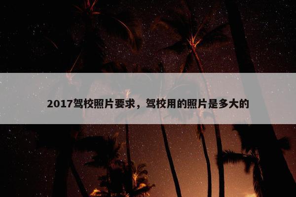 2017驾校照片要求，驾校用的照片是多大的