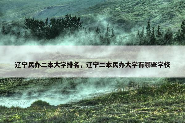辽宁民办二本大学排名，辽宁二本民办大学有哪些学校