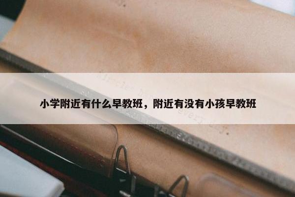 小学附近有什么早教班，附近有没有小孩早教班