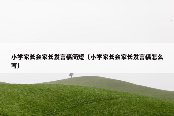 小学家长会家长发言稿简短（小学家长会家长发言稿怎么写）