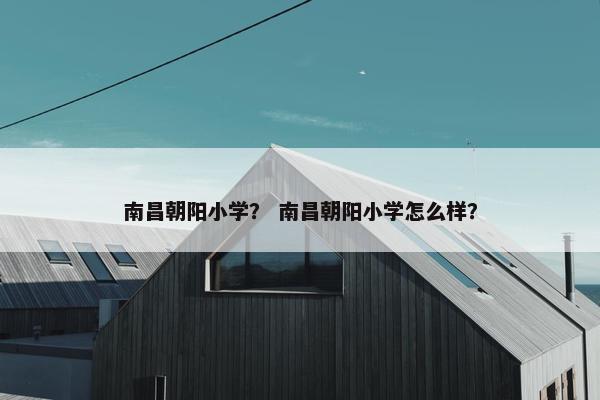 南昌朝阳小学？ 南昌朝阳小学怎么样？