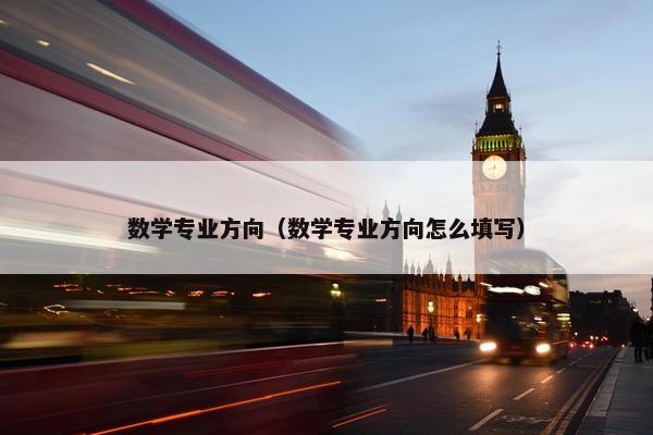 数学专业方向（数学专业方向怎么填写）