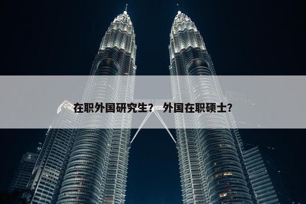 在职外国研究生？ 外国在职硕士？