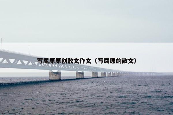 写屈原原创散文作文（写屈原的散文）