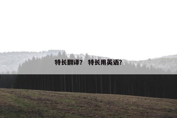 特长翻译？ 特长用英语？