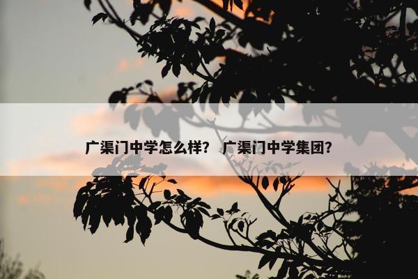 广渠门中学怎么样？ 广渠门中学集团？