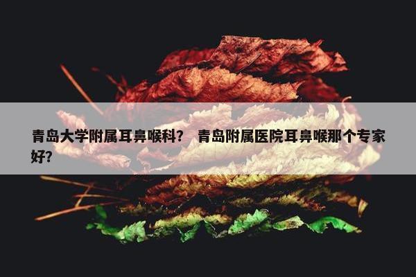 青岛大学附属耳鼻喉科？ 青岛附属医院耳鼻喉那个专家好？