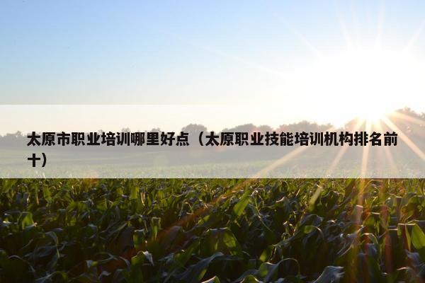太原市职业培训哪里好点（太原职业技能培训机构排名前十）