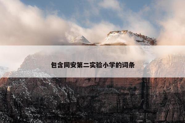 包含同安第二实验小学的词条