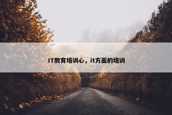 IT教育培训心，it方面的培训