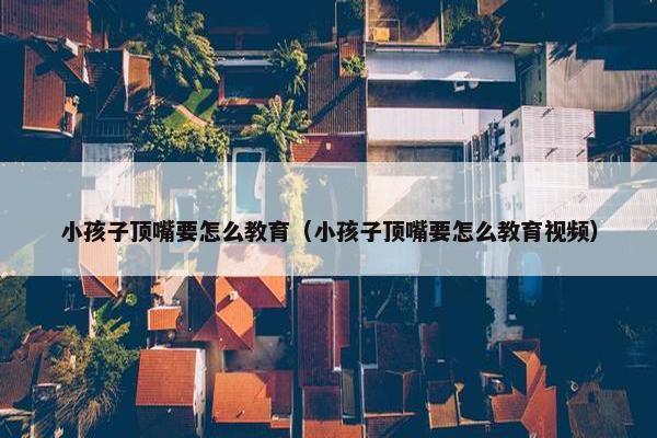 小孩子顶嘴要怎么教育（小孩子顶嘴要怎么教育视频）
