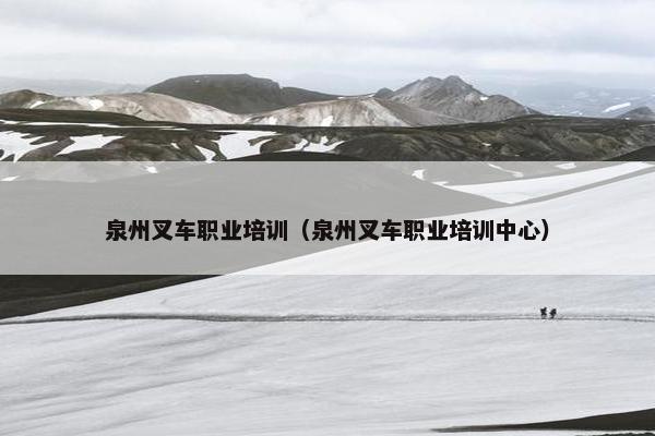 泉州叉车职业培训（泉州叉车职业培训中心）