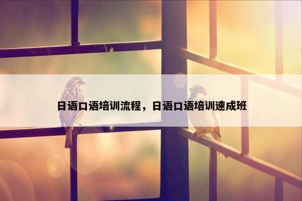 日语口语培训流程，日语口语培训速成班