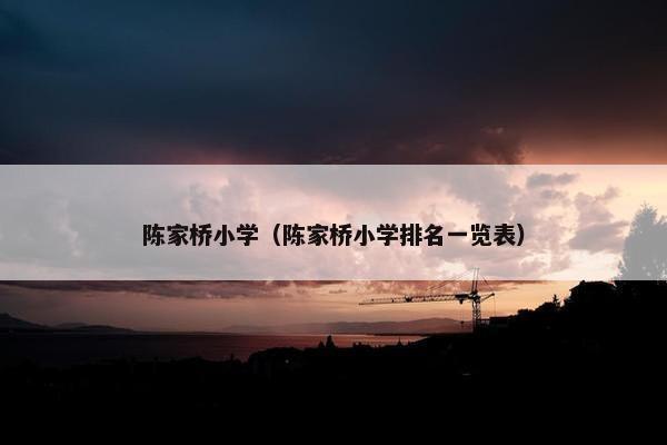 陈家桥小学（陈家桥小学排名一览表）