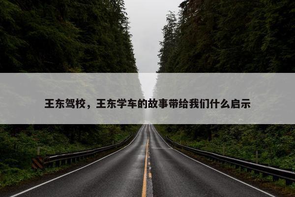 王东驾校，王东学车的故事带给我们什么启示