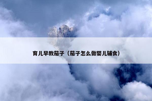 育儿早教茄子（茄子怎么做婴儿辅食）