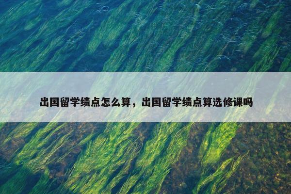 出国留学绩点怎么算，出国留学绩点算选修课吗
