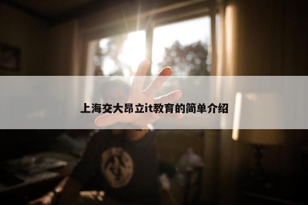 上海交大昂立it教育的简单介绍