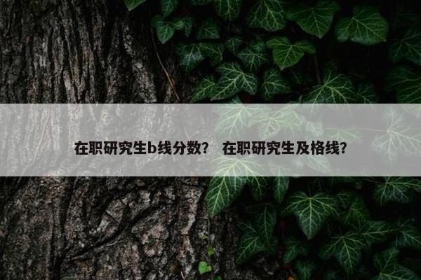 在职研究生b线分数？ 在职研究生及格线？