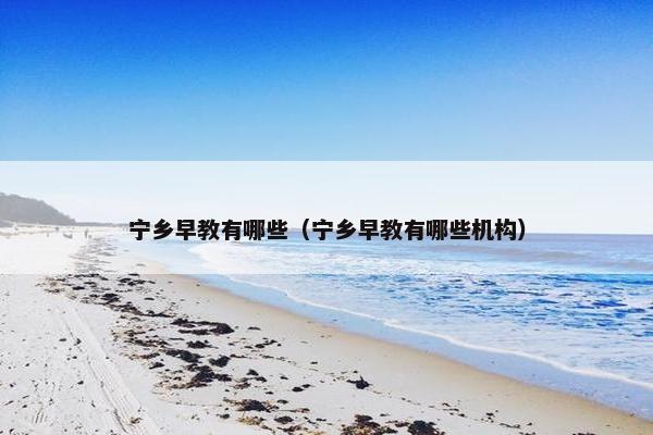 宁乡早教有哪些（宁乡早教有哪些机构）