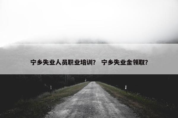 宁乡失业人员职业培训？ 宁乡失业金领取？