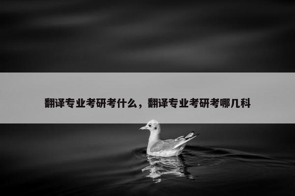 翻译专业考研考什么，翻译专业考研考哪几科