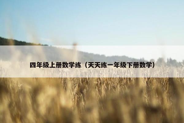 四年级上册数学练（天天练一年级下册数学）
