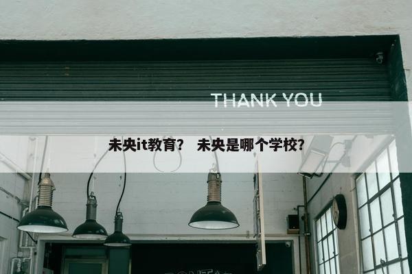 未央it教育？ 未央是哪个学校？