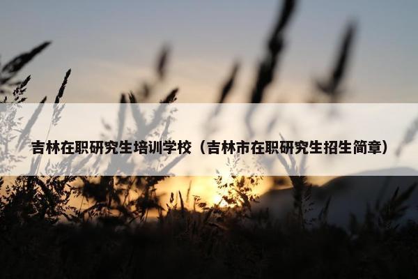 吉林在职研究生培训学校（吉林市在职研究生招生简章）