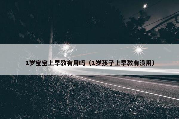 1岁宝宝上早教有用吗（1岁孩子上早教有没用）