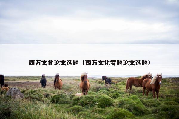 西方文化论文选题（西方文化专题论文选题）