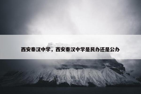 西安秦汉中学，西安秦汉中学是民办还是公办