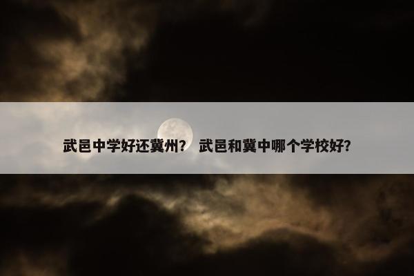武邑中学好还冀州？ 武邑和冀中哪个学校好？